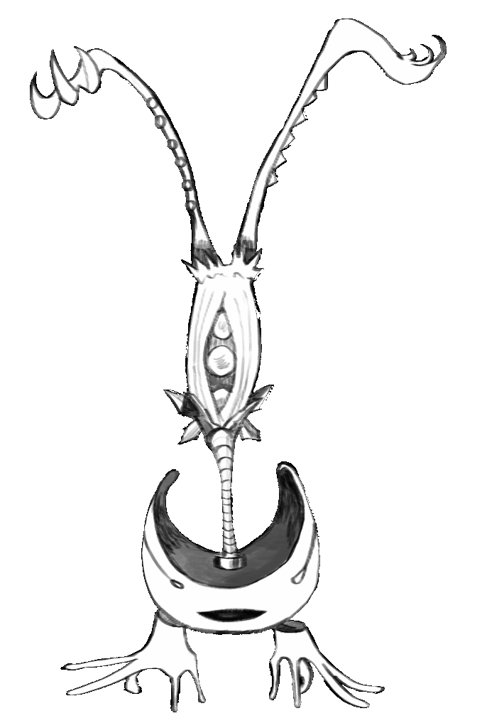 手を足のようにして歩む２本足の異形。